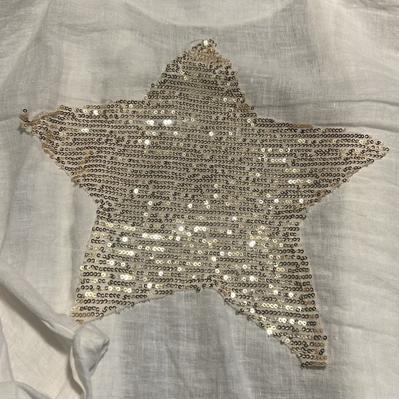 Venti 6 white linen embellished blazer - EUC - Picture 4 of 4